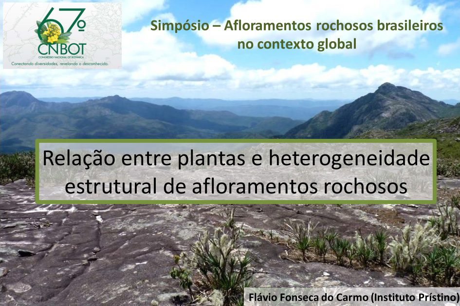 Flávio Fonseca do Carmo – Instituto Prístino – participou do 67º Congresso Nacional de Botânica: Conectando diversidade, revelando o desconhecido