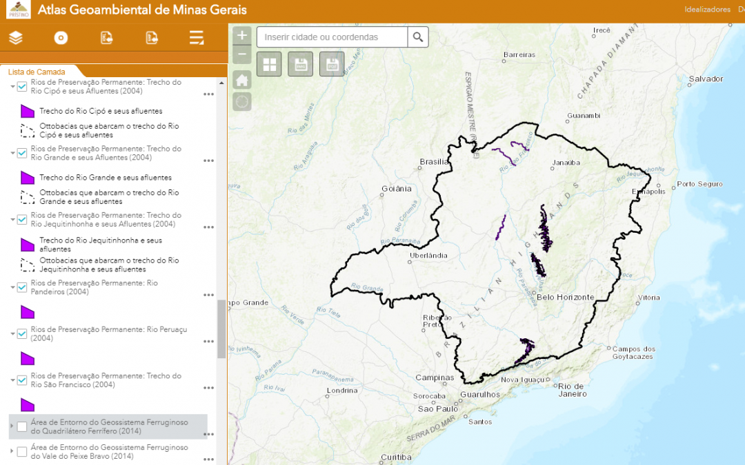 Rios de Preservação Permanente: nova camada do Atlas  Geoambiental de MG